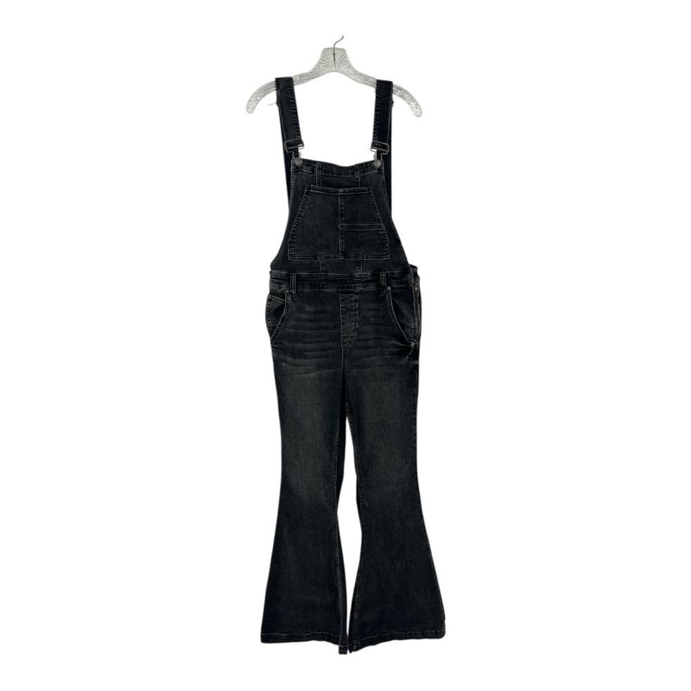 We The Free Black Carly Stretch Mid Rise Flare Overalls Size 30